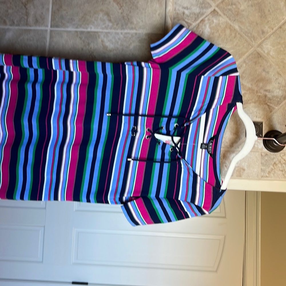 NWT Lauren striped midi dress size medium